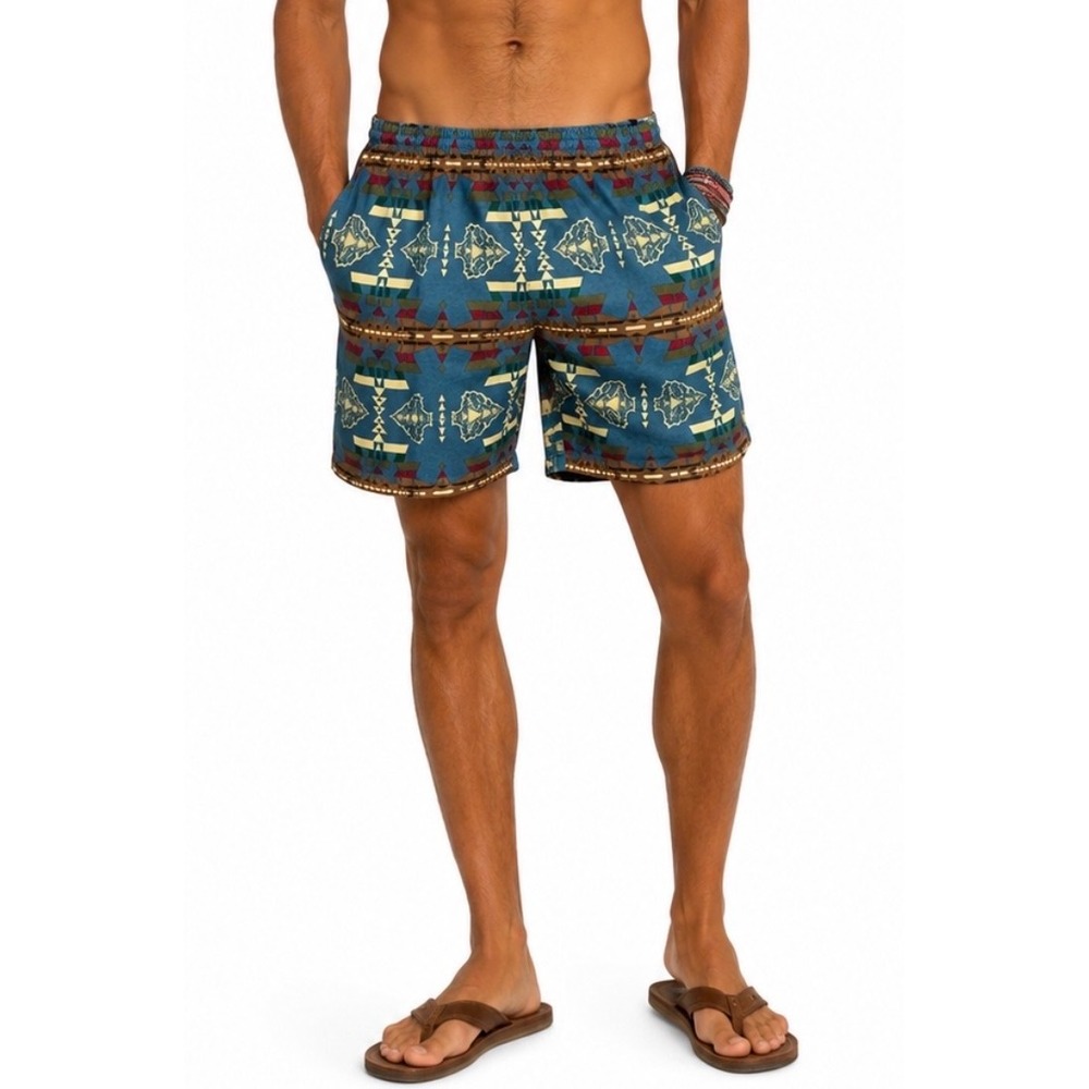 RARE VTG Ralph Laren Polo Sport Mens Size L Swim Shorts Aztec Southwest Navajo